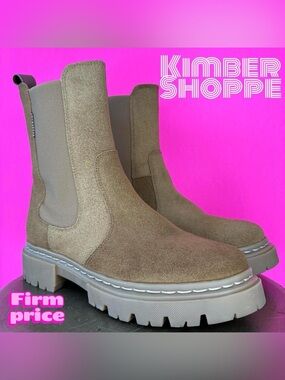 Bullboxer Nadia Suede Lug Sole Tall Chelsea Boot US 6